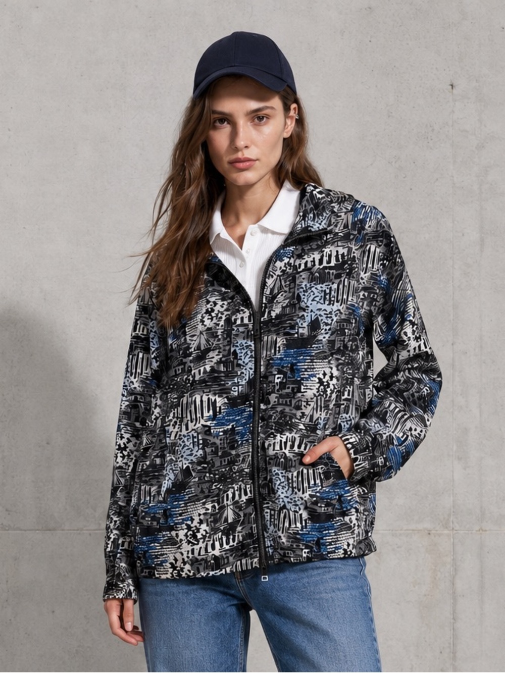 New! Burberry Boat Harbor Print Nylon Hooded Jacket Rare Novelty Unisex🌊⚓️ Large - Picture 2 of 13